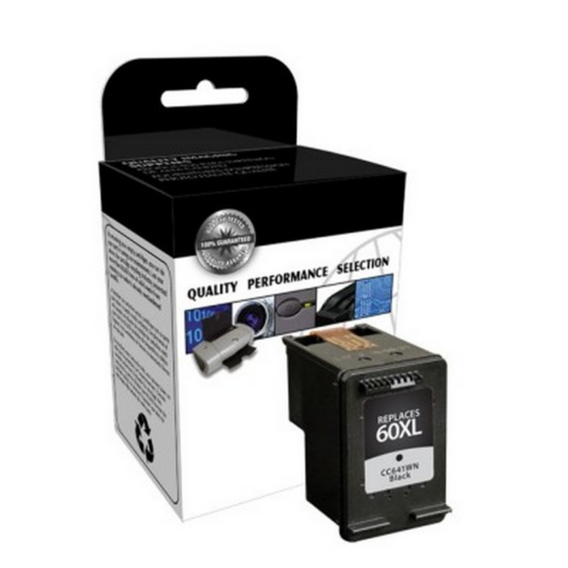 Picture of Compatible CC641WN (HP 60XL) High Yield Black Ink Cartridge (600 Yield)