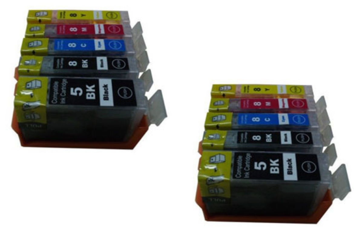 Picture of Value Bundle 0621B002, 0622B002, 0623B002, 0628B002 (PGI-5BK, CLI-8C, CLI-8M, CLI-8Y) Black, Cyan, Magenta, Yellow Ink Cartridges (10 pack)
