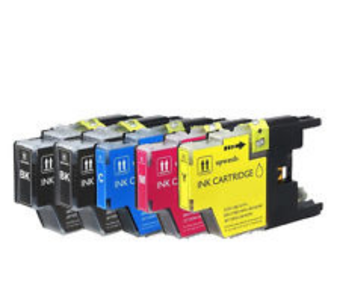 Picture of Value Bundle LC75BK, LC75C, LC75M, LC75Y High Yield Black, Cyan, Magenta, Yellow Ink Cartridges (10 pack)