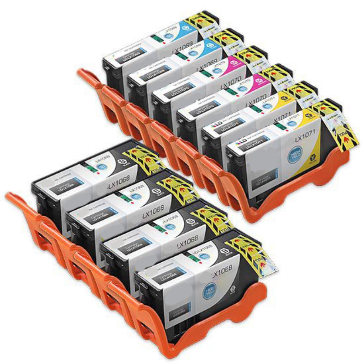 Picture of Value Bundle 14N1068, 14N1069, 14N1070, 14N1071 (Lexmark #100XL) High Yield Black, Cyan, Magenta, Yellow Ink Cartridges (4 pack)