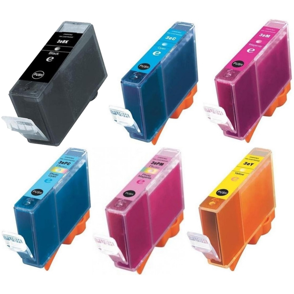 Picture of Value Bundle 4705A003, 4480A003, 4481A003, 4482A003 (BCI-6BK, BCI-3eC, BCI-3eM, BCI-3eY) Black, Cyan, Magenta, Yellow Ink Cartridges (4 pack)