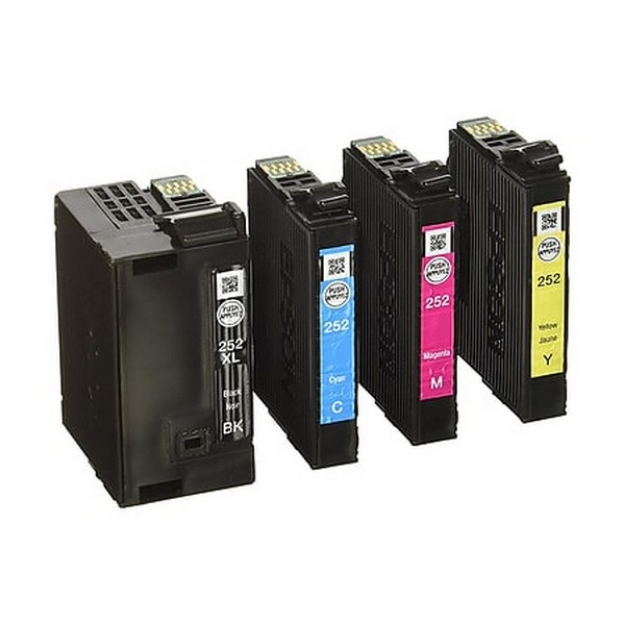 Picture of Compatible T252XL120,T252220,T252320,T252420 (Epson 252XL) Black, Cyan, Magenta, Yellow Ink Cartridges (4 pack)